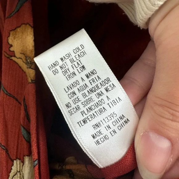 Fall floral long sleeve romper en crème size small - Picture 4 of 9